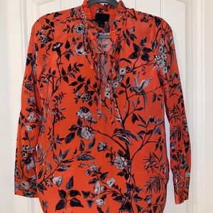 J CREW classic-fit silk button down blouse